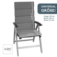 Hochlehnerauflage 2er Set ALUTEX bequeme Sitzauflage für Gartenmöbel, Stuhlkissen für Klappstühle