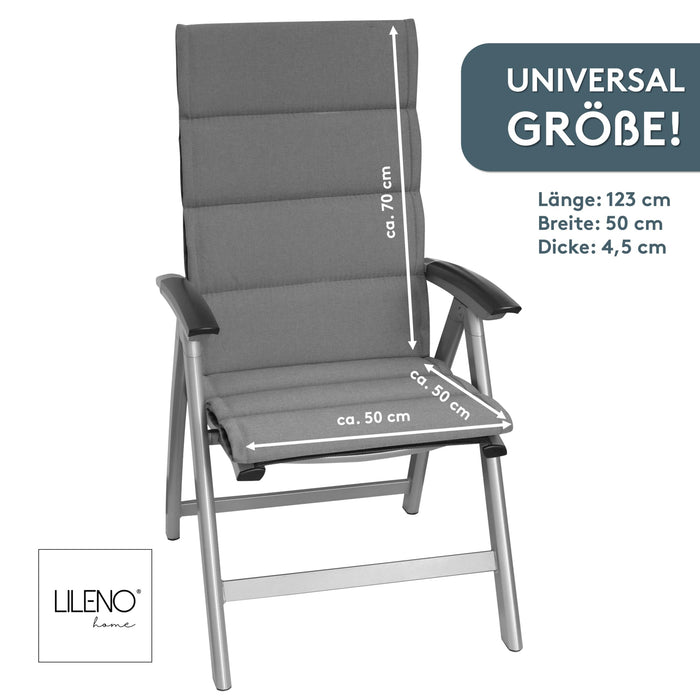 Hochlehnerauflage 2er Set ALUTEX bequeme Sitzauflage für Gartenmöbel, Stuhlkissen für Klappstühle