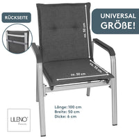 Niedriglehnerauflage 1er Set FLORENCE TINO - Gartenstuhl Auflage, bequeme Sitzauflage für Gartenmöbel, Stuhlkissen