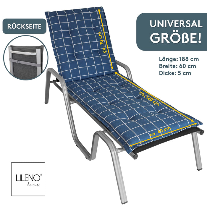 Sonnenliegenauflage FLORENCE, bequeme Sitzauflage für Gartenmöbel, Stuhlkissen