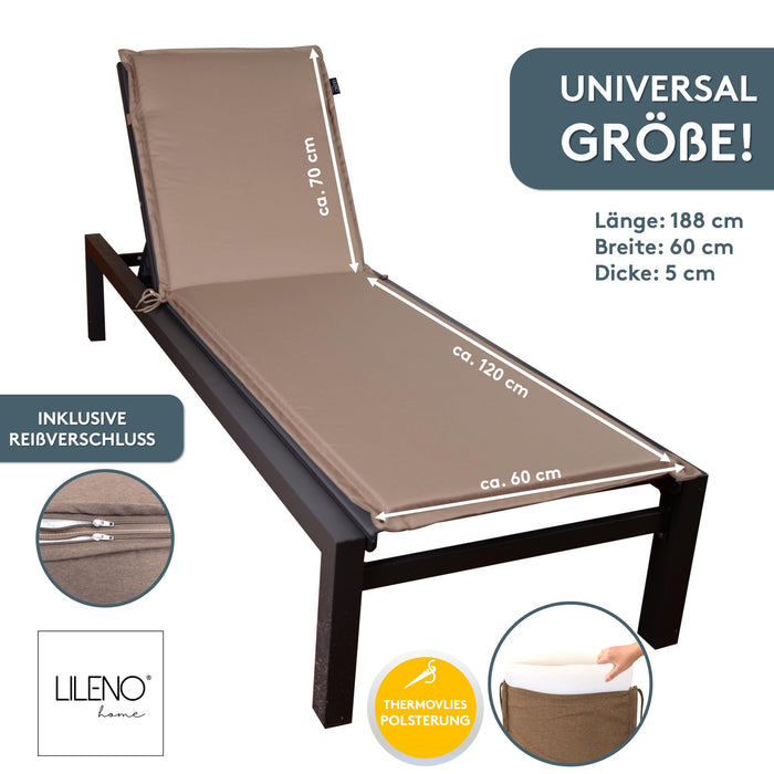 Liegenauflage MIAMI perfekt für Strandliege, Sonnenliege Auflage, Gartenliege Auflage