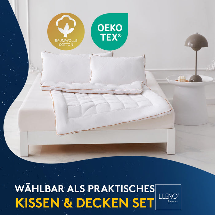 Premium Ganzjahresdecke mit Golden Elegance Baumwolle - Bettdecken Set in verschiedenen Größen
