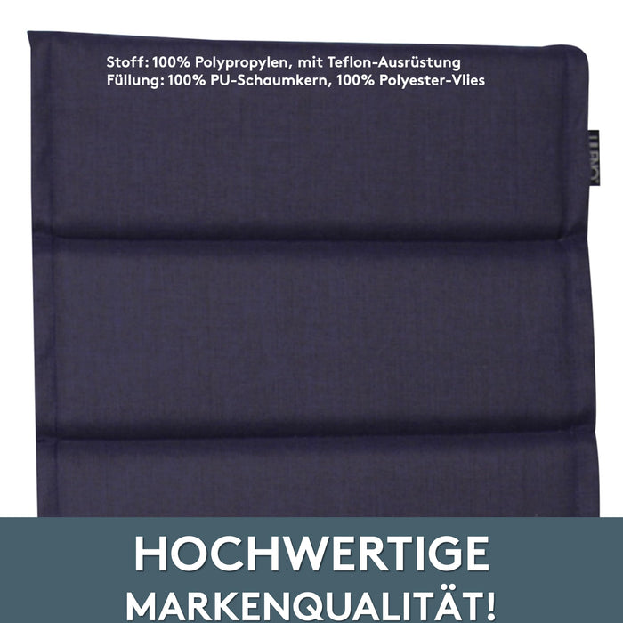 Hochlehnerauflage 1er Set ALUTEX bequeme Sitzauflage für Gartenmöbel, Stuhlkissen für Klappstühle