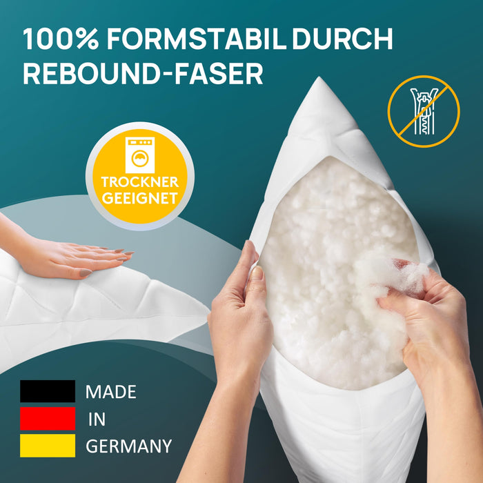 Kissenfüllung 2er Set- Rautenkissen geeignet für Allergiker, in verschiedenen Größen - Made in Germany