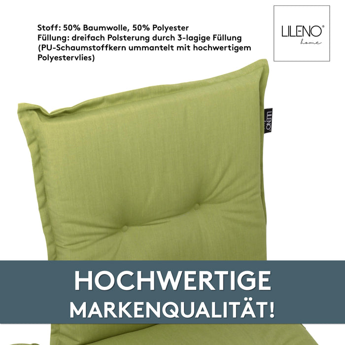 Niedriglehnerauflage 1er Set MARBELLA - Gartenstuhl Auflage, bequeme Sitzauflage für Gartenmöbel, Stuhlkissen