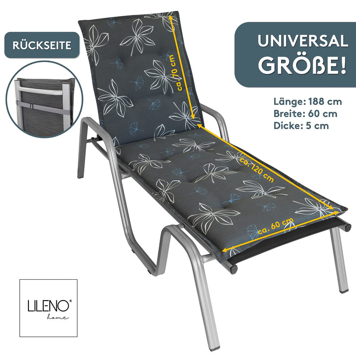 Sonnenliegenauflage FLORENCE, bequeme Sitzauflage für Gartenmöbel, Stuhlkissen