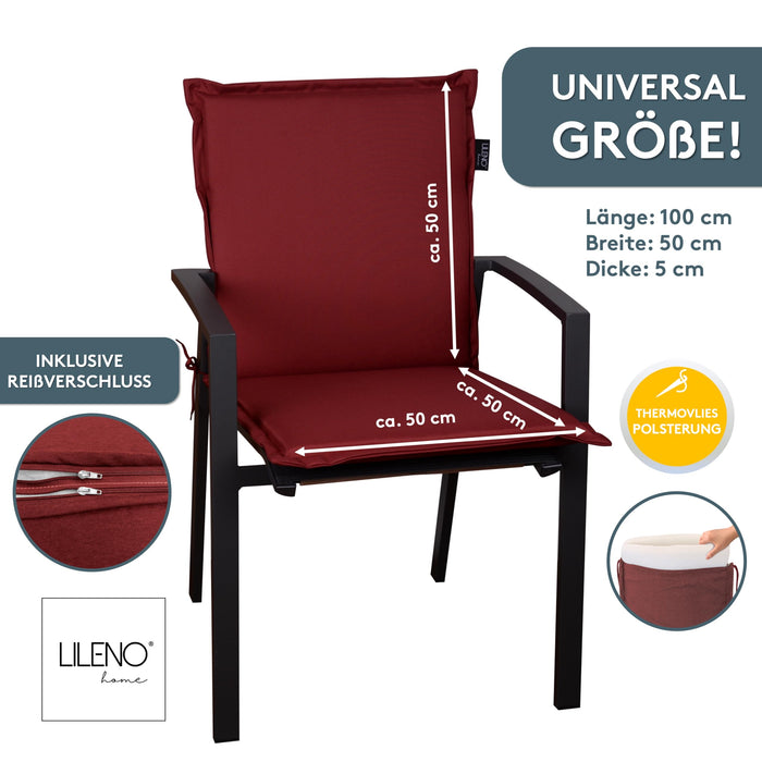 Niedriglehnerauflage MIAMI - Gartenstuhl Auflage, bequeme Sitzauflage für Gartenmöbel, Stuhlkissen