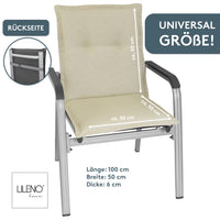 Niedriglehnerauflage 2er Set FLORENCE TINO - Gartenstuhl Auflage, bequeme Sitzauflage für Gartenmöbel, Stuhlkissen