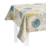 Tischdecke abwaschbar als Meterware oder rund in Swirl beige - Wachstuchtischdecke wasserabweisend