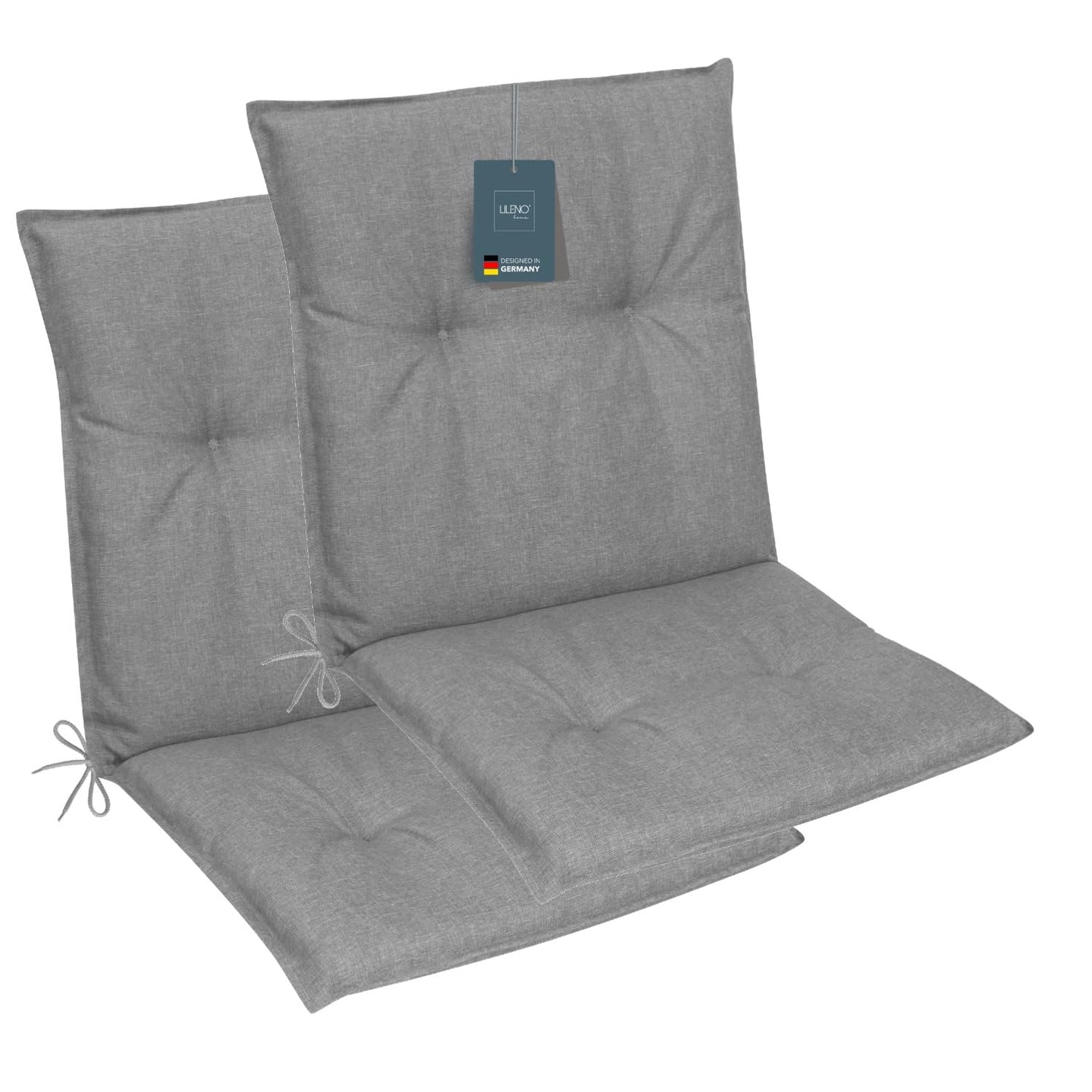 Niedriglehnerauflage 2er Set MARBELLA - Gartenstuhl Auflage, bequeme Sitzauflage für Gartenmöbel, Stuhlkissen