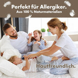 3-Kammer-Kopfkissen 2er Set - Daunenkissen 40x80 & Daunenkissen 80x80 - langlebiges Baumwollkissen