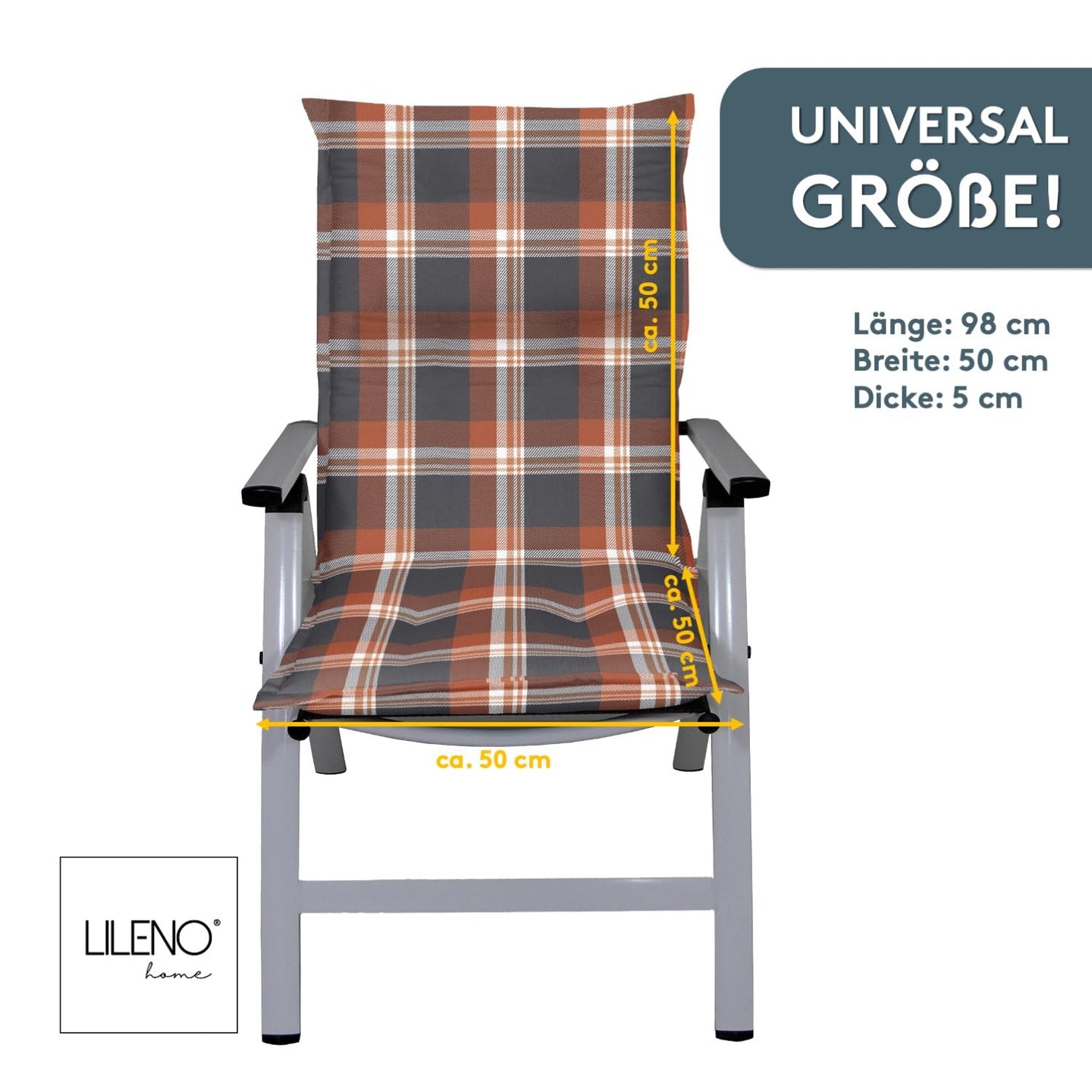 Polsterauflage Niedriglehner 1er Set, bequeme Sitzauflage für Gartenstühle, Stuhlkissen