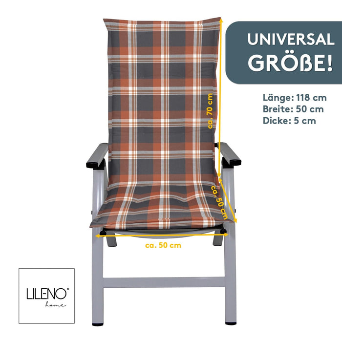 Hochlehnerauflage Gartenstuhl Auflage 1er Set FLORENCE, bequeme Sitzauflage für Gartenmöbel, Stuhlkissen