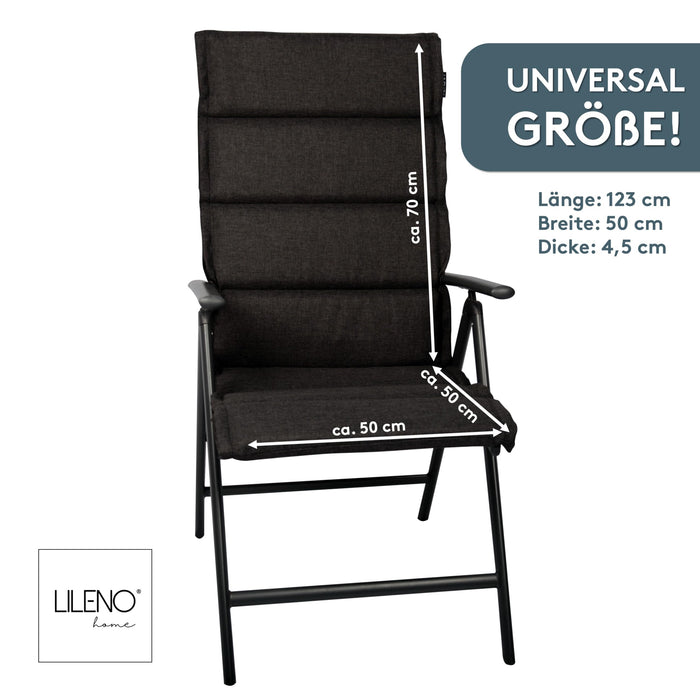 Hochlehnerauflage 1er Set ALUTEX bequeme Sitzauflage für Gartenmöbel, Stuhlkissen für Klappstühle