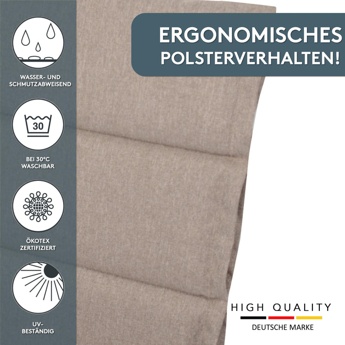 Hochlehnerauflage 1er Set ALUTEX bequeme Sitzauflage für Gartenmöbel, Stuhlkissen für Klappstühle