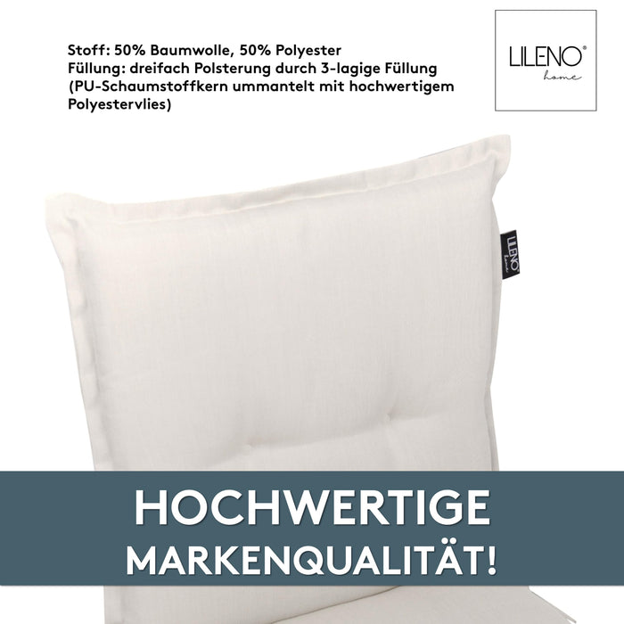 Niedriglehnerauflage 1er Set MARBELLA - Gartenstuhl Auflage, bequeme Sitzauflage für Gartenmöbel, Stuhlkissen