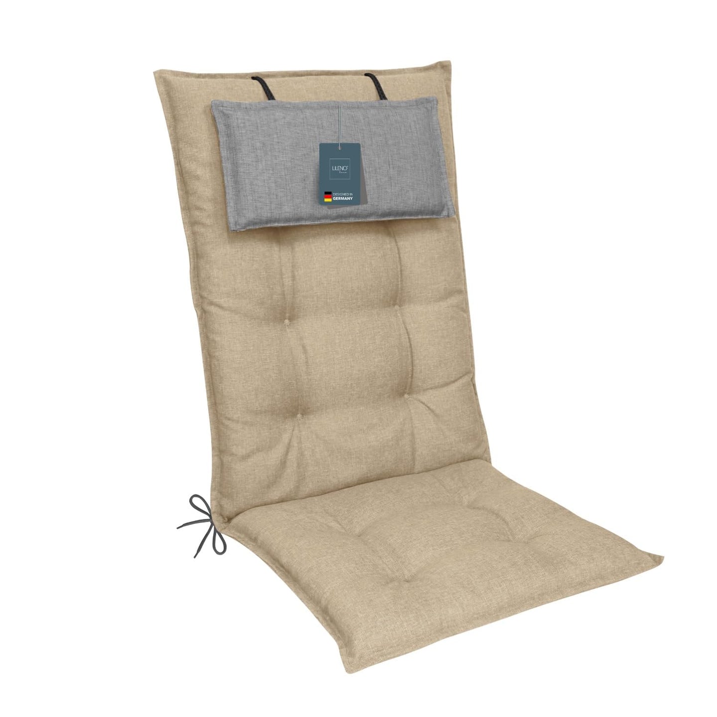 Hochlehnerauflage 1er Set MARBELLA - Gartenstuhl Auflage, bequeme Sitzauflage für Gartenmöbel, Stuhlkissen