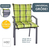 Niedriglehnerauflage 1er Set MARBELLA - Gartenstuhl Auflage, bequeme Sitzauflage für Gartenmöbel, Stuhlkissen
