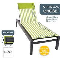 Liegenauflage MALTA perfekt für Strandliege, Sonnenliege Auflage, Gartenliege Auflage