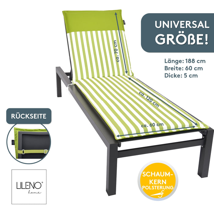 Liegenauflage MALTA perfekt für Strandliege, Sonnenliege Auflage, Gartenliege Auflage