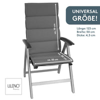 Hochlehnerauflage 1er Set ALUTEX bequeme Sitzauflage für Gartenmöbel, Stuhlkissen für Klappstühle