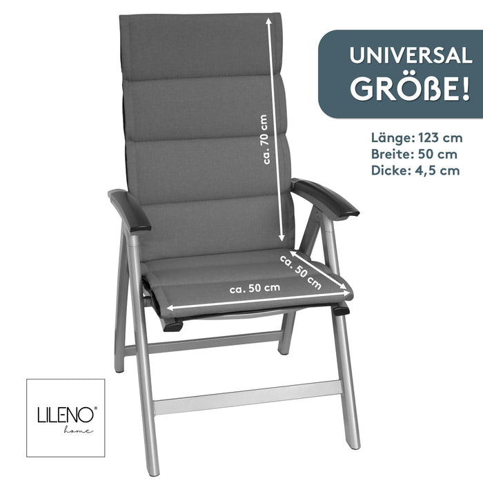 Hochlehnerauflage 1er Set ALUTEX bequeme Sitzauflage für Gartenmöbel, Stuhlkissen für Klappstühle
