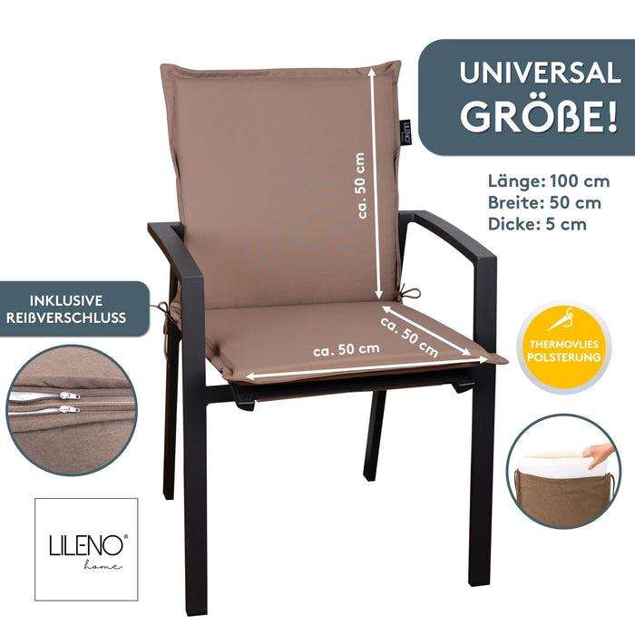 Niedriglehnerauflage MIAMI - Gartenstuhl Auflage, bequeme Sitzauflage für Gartenmöbel, Stuhlkissen