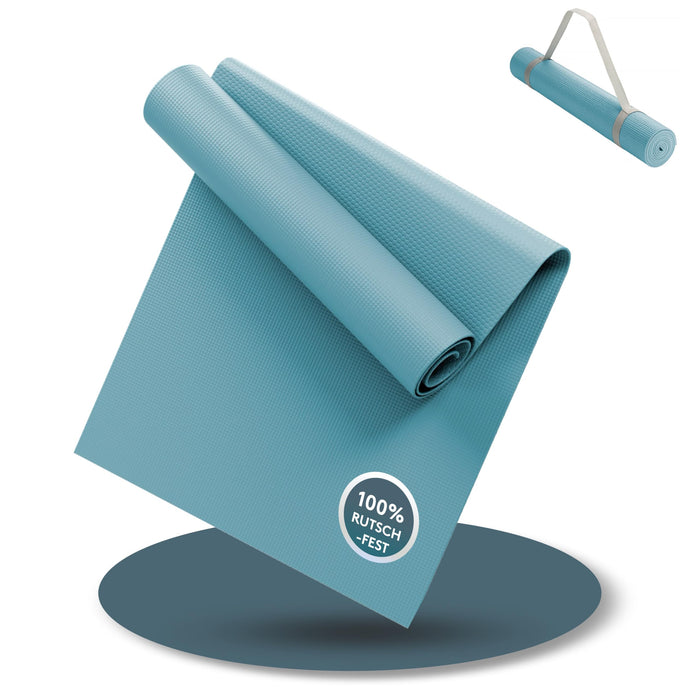 Yogamatte Gymnastikmatte 180x60 cm inkl. Tragegurt, rutschfeste Fitnessmatte