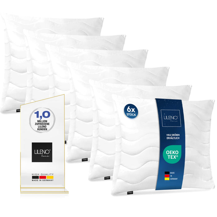 Kopfkissen 6er Set - gestepptes Kissen in verschiedenen Größen - Made in Germany