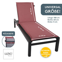 Liegenauflage MALTA perfekt für Strandliege, Sonnenliege Auflage, Gartenliege Auflage