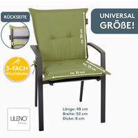 Niedriglehnerauflage 1er Set MARBELLA - Gartenstuhl Auflage, bequeme Sitzauflage für Gartenmöbel, Stuhlkissen