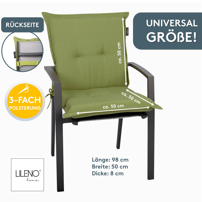 Niedriglehnerauflage 1er Set MARBELLA - Gartenstuhl Auflage, bequeme Sitzauflage für Gartenmöbel, Stuhlkissen