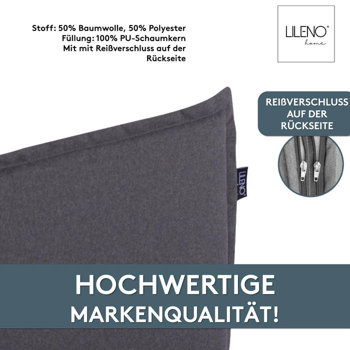 Niedriglehnerauflage 1er Set MALTA - Gartenstuhl Auflage, bequeme Sitzauflage für Gartenmöbel, Stuhlkissen