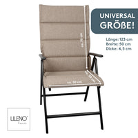 Hochlehnerauflage 1er Set ALUTEX bequeme Sitzauflage für Gartenmöbel, Stuhlkissen für Klappstühle