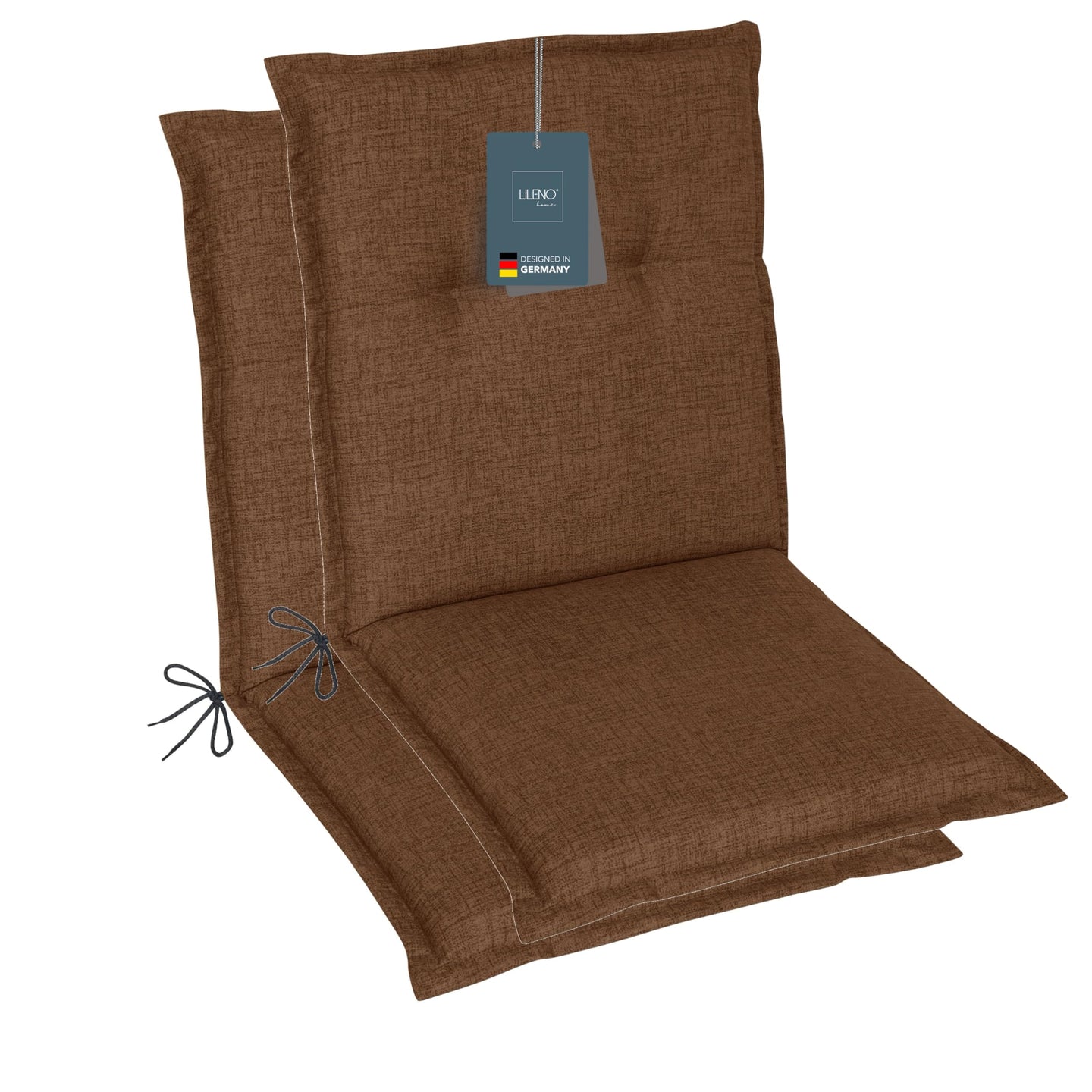 Niedriglehnerauflage 2er Set FLORENCE TINO - Gartenstuhl Auflage, bequeme Sitzauflage für Gartenmöbel, Stuhlkissen