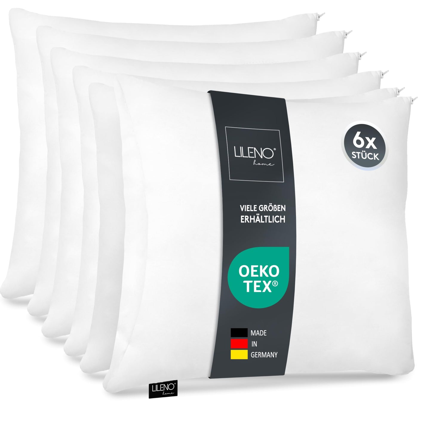 Microfaserkissen 6er Set - geeignet für Allergiker, in verschiedenen Größen - Made in Germany