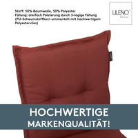 Niedriglehnerauflage 1er Set MARBELLA - Gartenstuhl Auflage, bequeme Sitzauflage für Gartenmöbel, Stuhlkissen