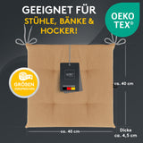 Stuhlkissen 4er Set LAURA FIUME - Sitzkissen für Gartenstuhl, Küchenstuhl oder Esszimmerstuhl