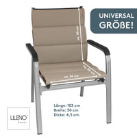 Polsterauflage Niedriglehner 1er Set, bequeme Sitzauflage für Gartenmöbel, Stuhlkissen