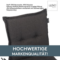 Niedriglehnerauflage 1er Set MARBELLA - Gartenstuhl Auflage, bequeme Sitzauflage für Gartenmöbel, Stuhlkissen