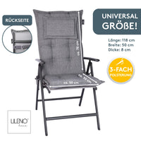 Hochlehnerauflage 1er Set MARBELLA - Gartenstuhl Auflage, bequeme Sitzauflage für Gartenmöbel, Stuhlkissen
