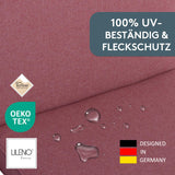 Hochlehnerauflage mit Kopfkissen 2er Set DUBAI - Gartenstuhl Auflage, bequeme Sitzauflage für Gartenmöbel, Stuhlkissen