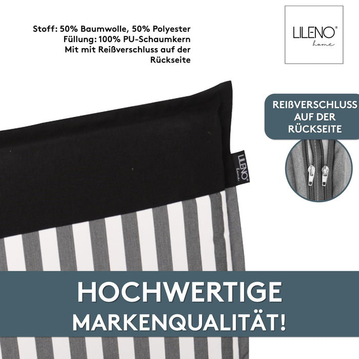 Niedriglehnerauflage 1er Set MALTA - Gartenstuhl Auflage, bequeme Sitzauflage für Gartenmöbel, Stuhlkissen