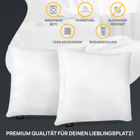 Microfaserkissen 6er Set - geeignet für Allergiker, in verschiedenen Größen - Made in Germany