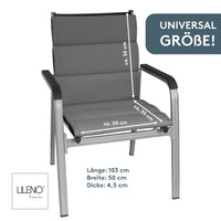 Polsterauflage Niedriglehner 1er Set, bequeme Sitzauflage für Gartenmöbel, Stuhlkissen