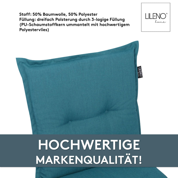 Niedriglehnerauflage 1er Set MARBELLA - Gartenstuhl Auflage, bequeme Sitzauflage für Gartenmöbel, Stuhlkissen