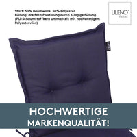 Niedriglehnerauflage 1er Set MARBELLA - Gartenstuhl Auflage, bequeme Sitzauflage für Gartenmöbel, Stuhlkissen