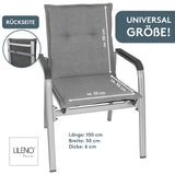 Niedriglehnerauflage 2er Set FLORENCE TINO - Gartenstuhl Auflage, bequeme Sitzauflage für Gartenmöbel, Stuhlkissen