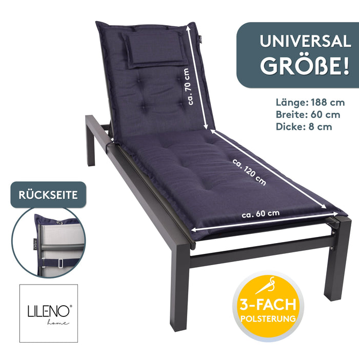 Liegenauflage MARBELLA perfekt für Strandliegen, Sonnenliege Auflage, Gartenliege Auflage