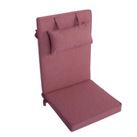 Hochlehnerauflage mit Kopfkissen 1er Set DUBAI - Gartenstuhl Auflage, bequeme Sitzauflage für Gartenmöbel, Stuhlkissen